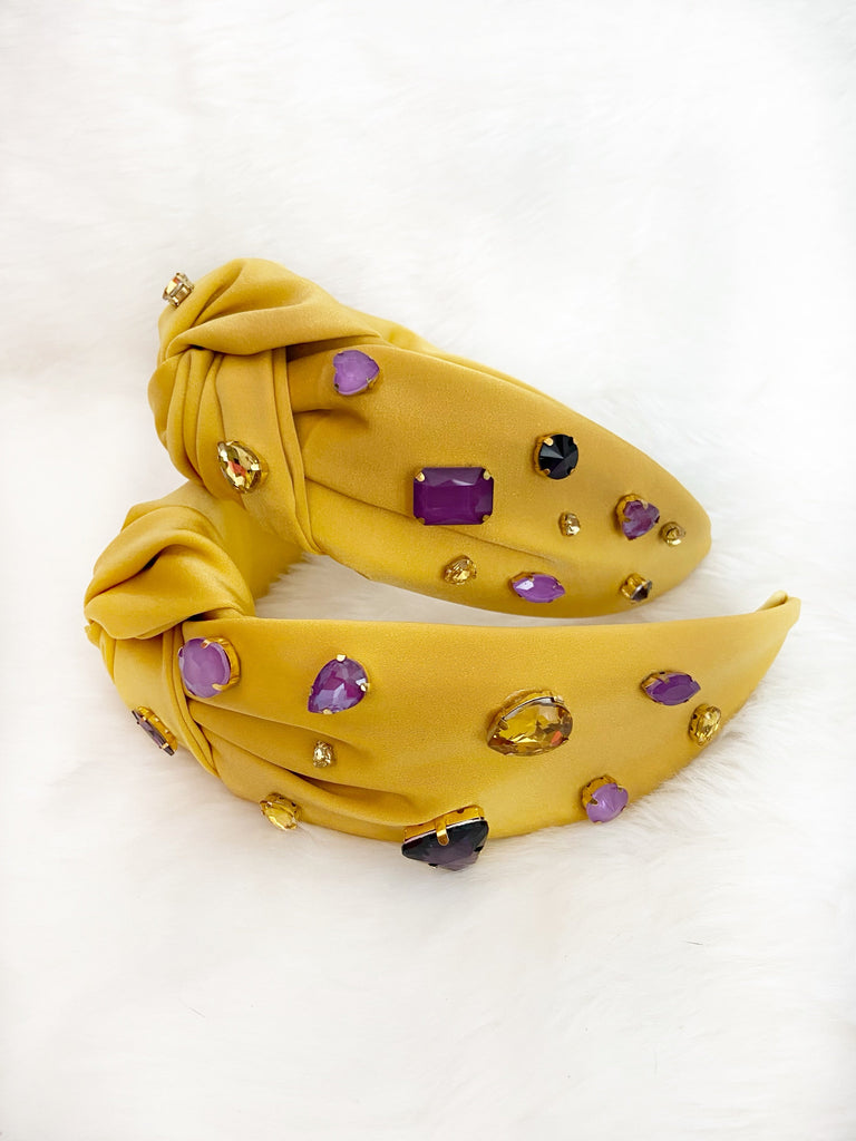 Purple & Gold Jeweled Headband