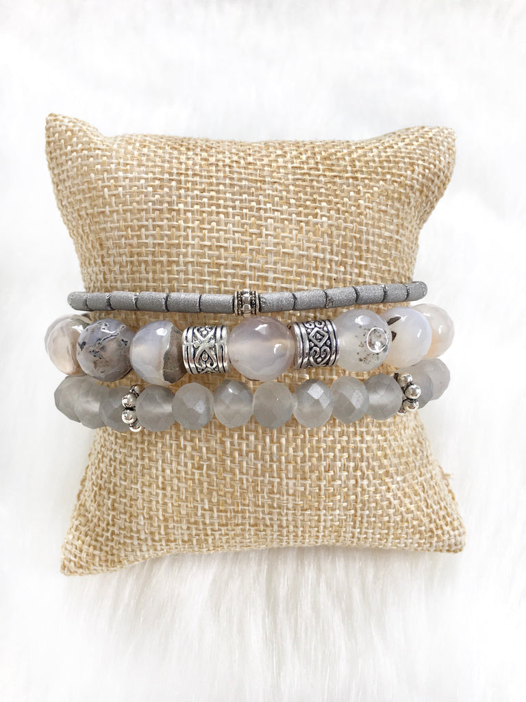 Light Grey Bracelet stack