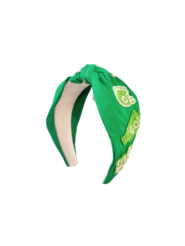 Green & White Game Day Icons Headband
