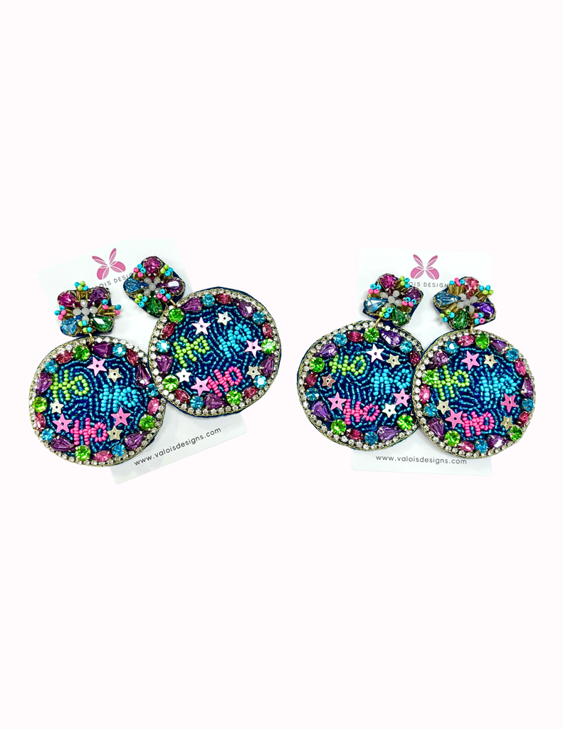 Ho Ho Ho Beaded Earring