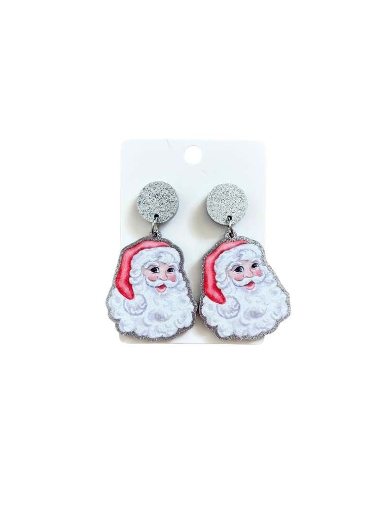 Vintage Santa Resin Earring