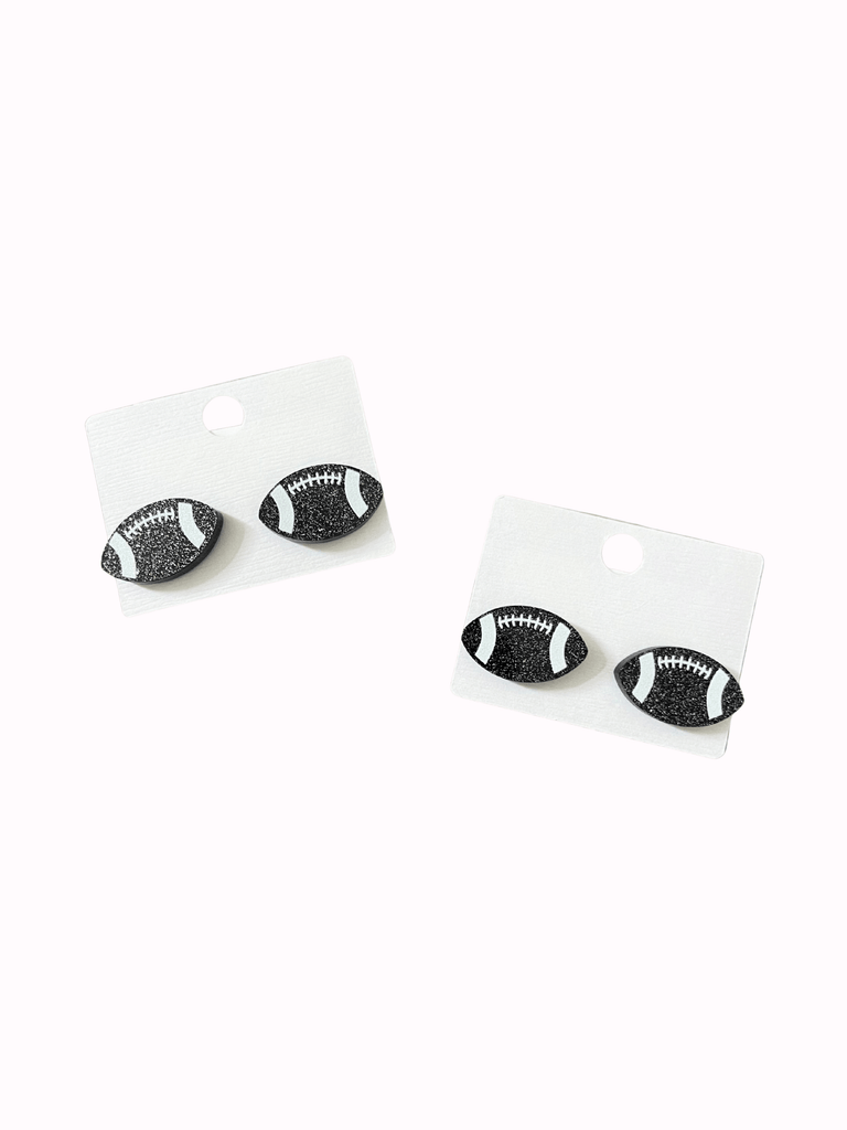 Glitter Football Stud Earring