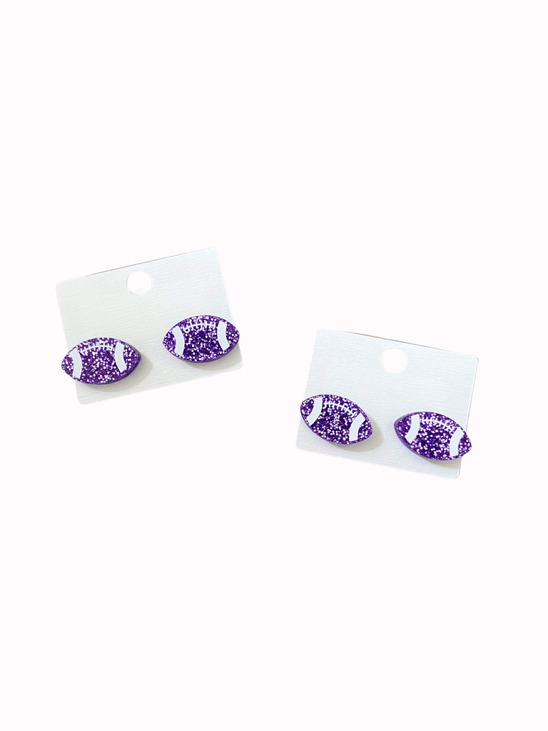 Glitter Football Stud Earring