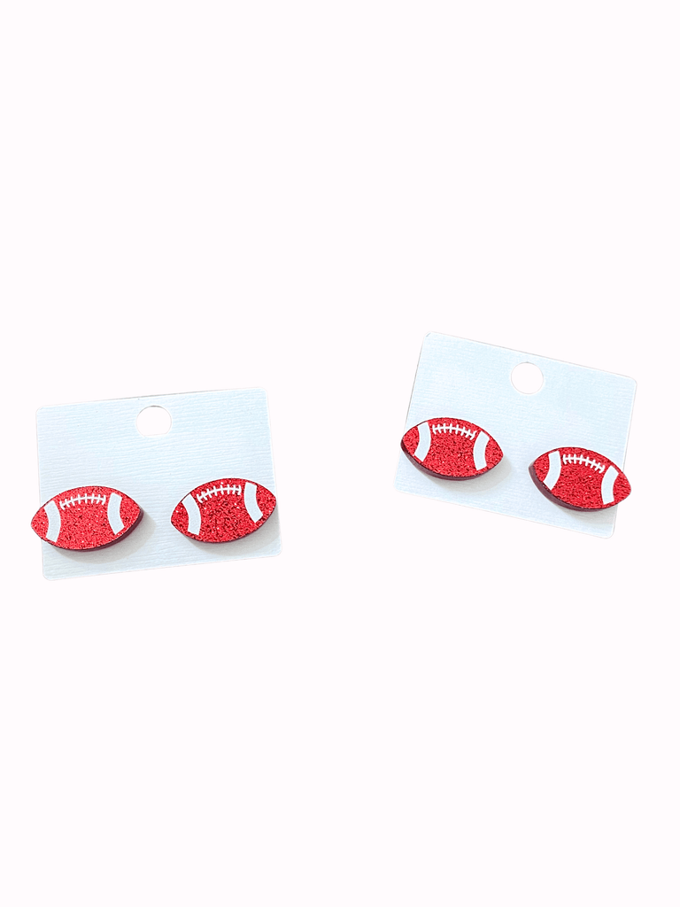 Glitter Football Stud Earring
