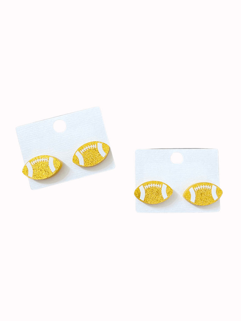 Glitter Football Stud Earring