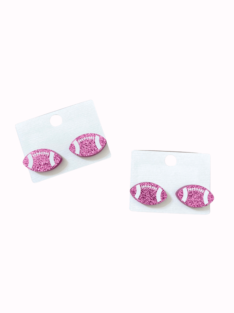 Glitter Football Stud Earring