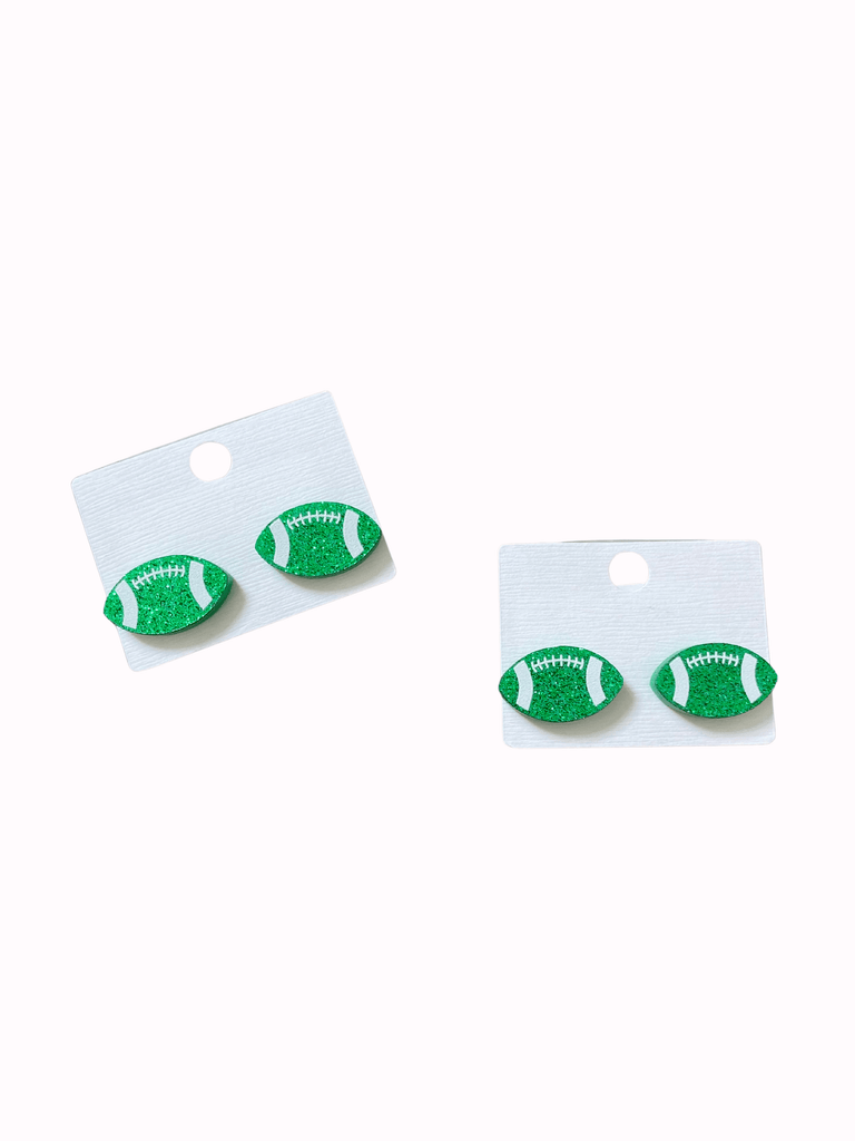 Glitter Football Stud Earring