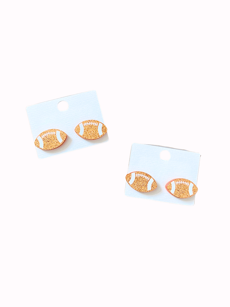 Glitter Football Stud Earring