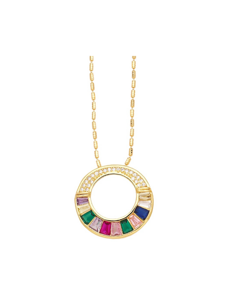 Rainbow Circle Necklace