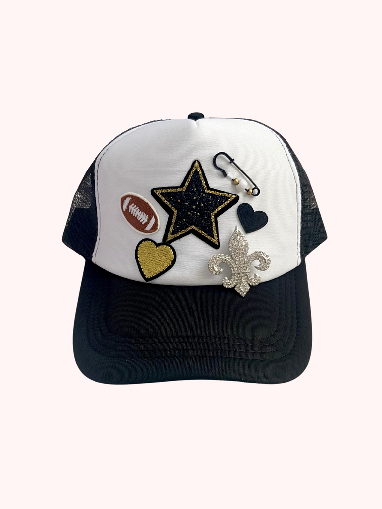 Black & Gold Star Trucker Hat