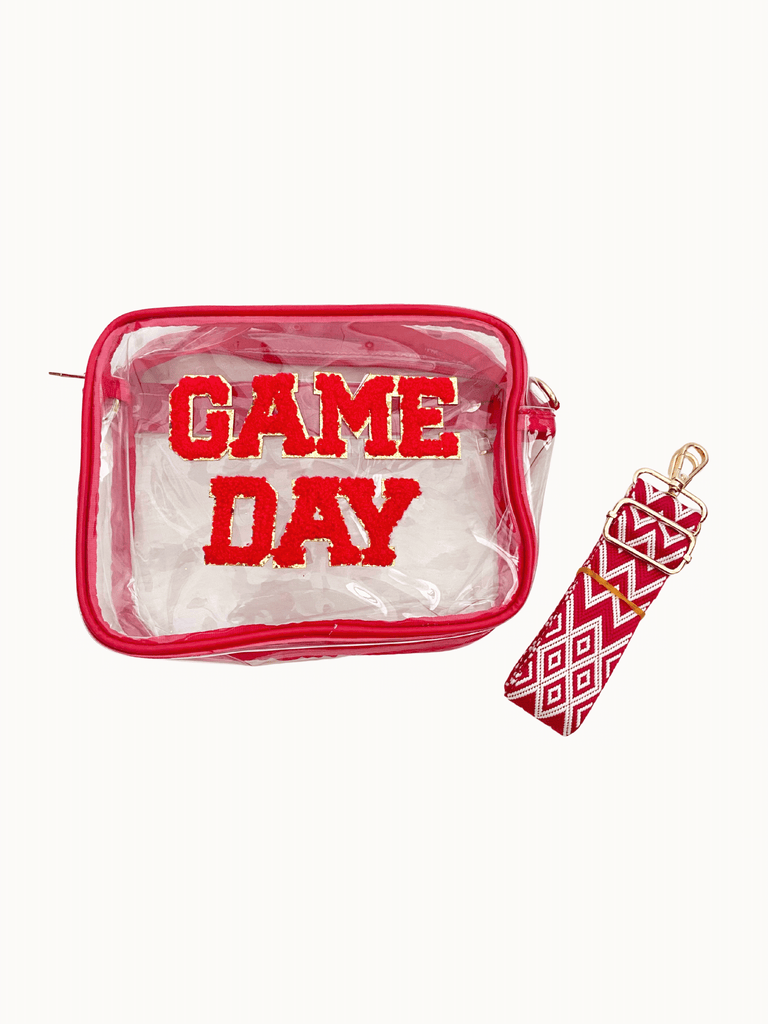 Red Game Day Clear Crossbody Bag