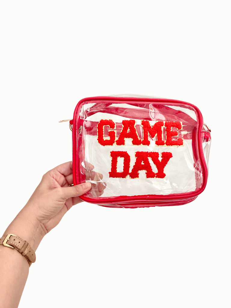 Red Game Day Clear Crossbody Bag