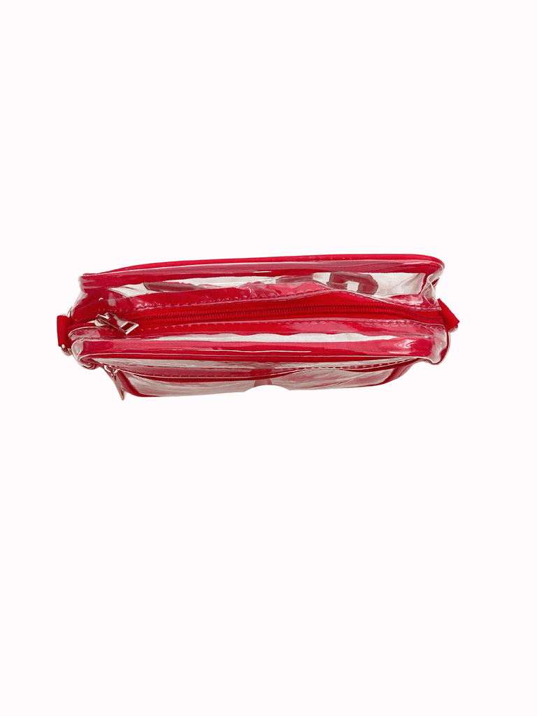 Red Game Day Clear Crossbody Bag