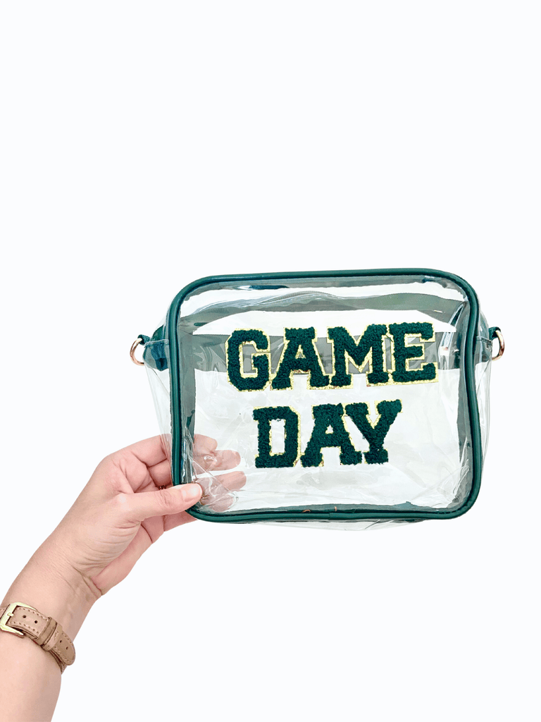 Green Game Day Clear Crossbody Bag