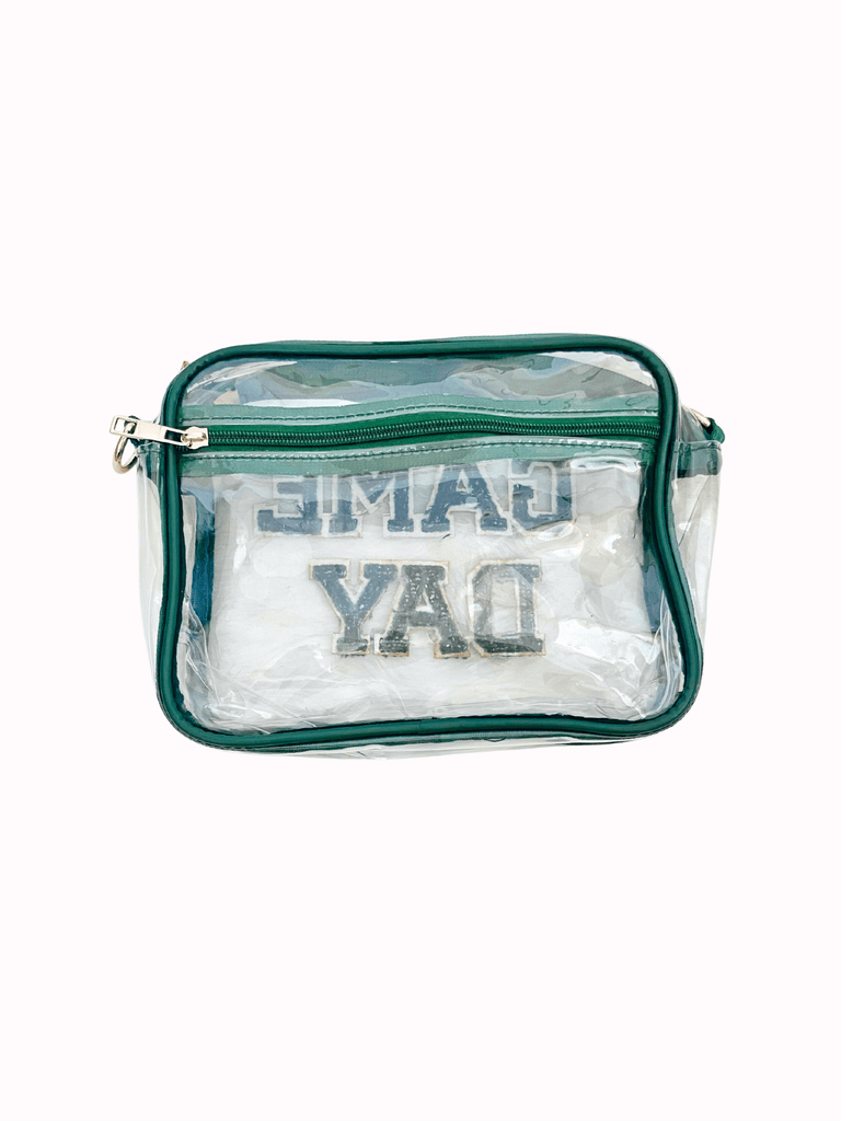 Green Game Day Clear Crossbody Bag