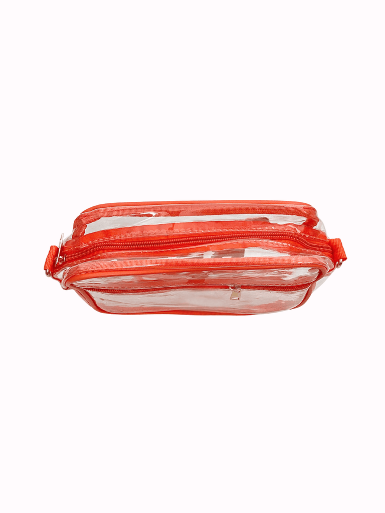 Orange Game Day Clear Crossbody Bag
