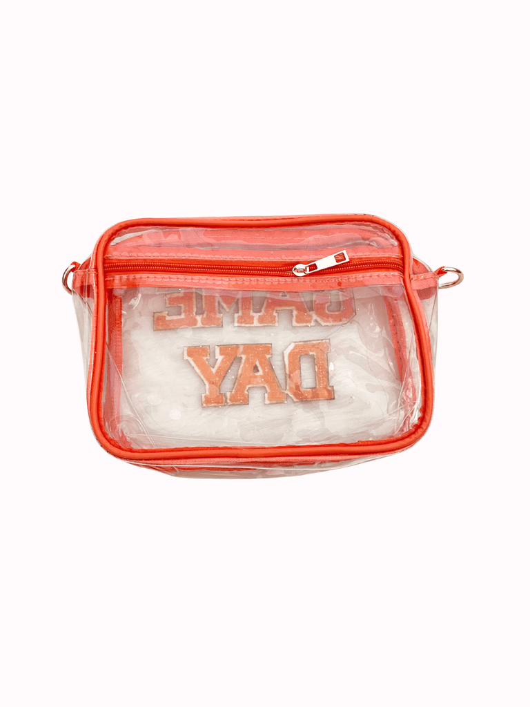 Orange Game Day Clear Crossbody Bag