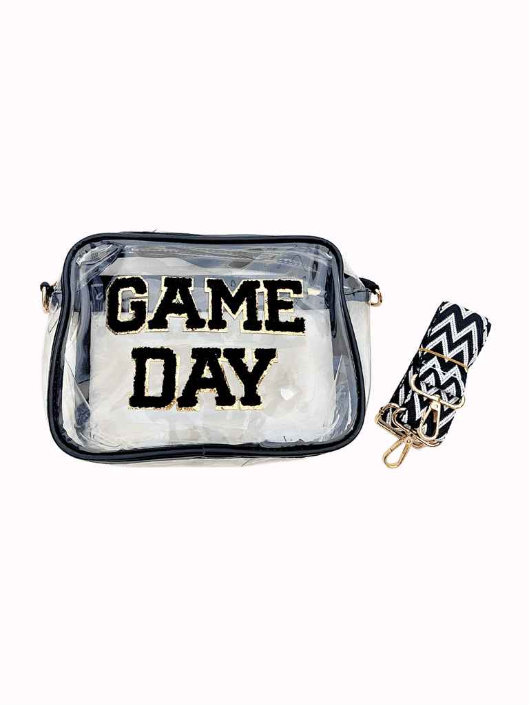 Black & Gold Game Day Clear Crossbody Bag