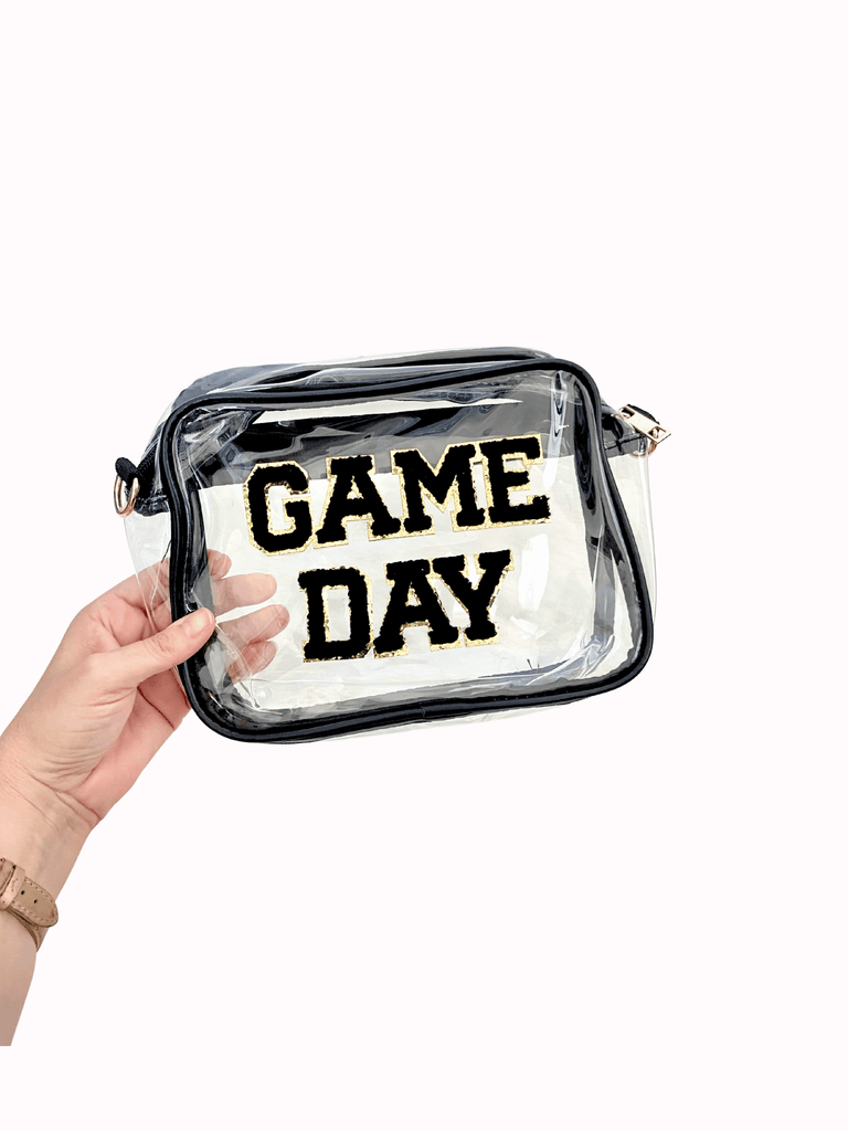 Black & Gold Game Day Clear Crossbody Bag