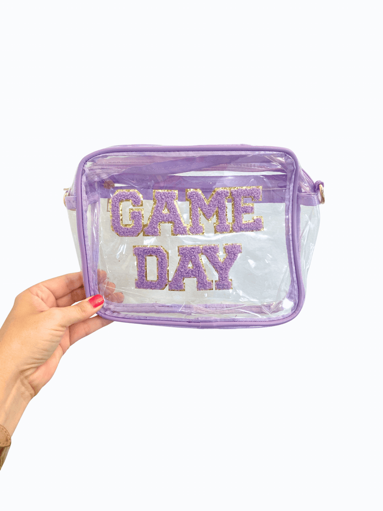 Purple Game Day Clear Crossbody Bag