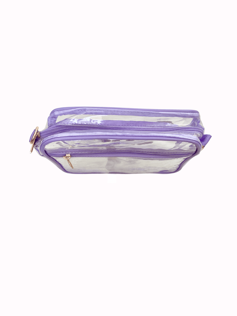 Purple Game Day Clear Crossbody Bag