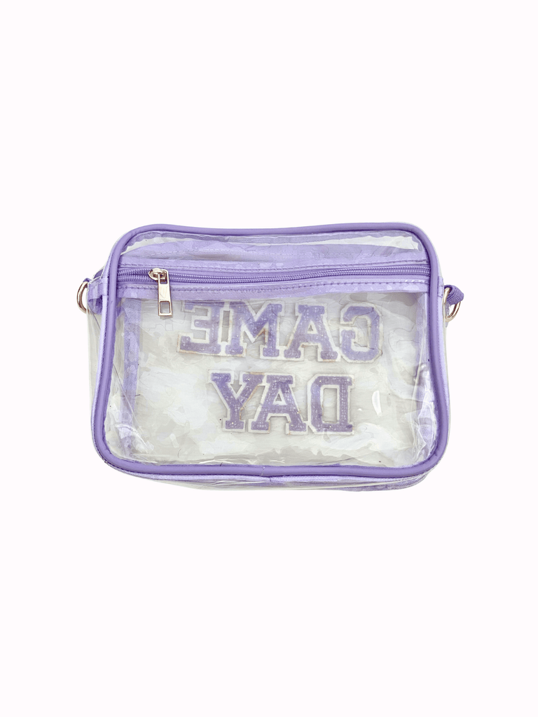 Purple Game Day Clear Crossbody Bag