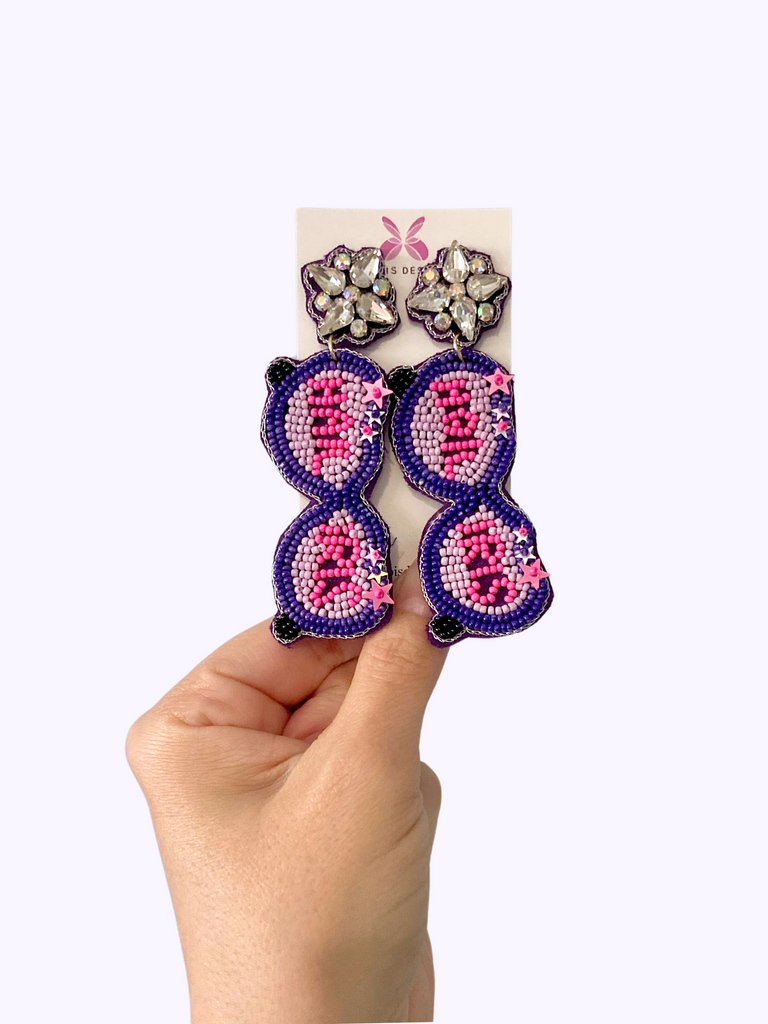 Hail Iris Beaded Earrings - Mardi Gras