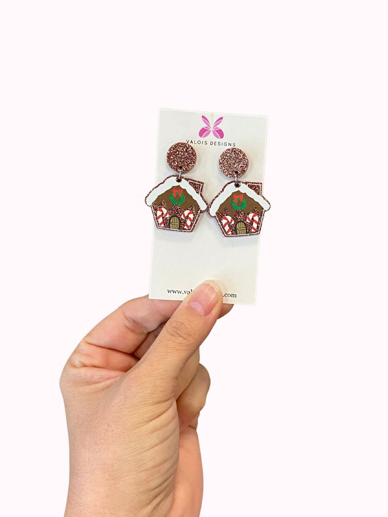 Gingerbread House Resin Earring