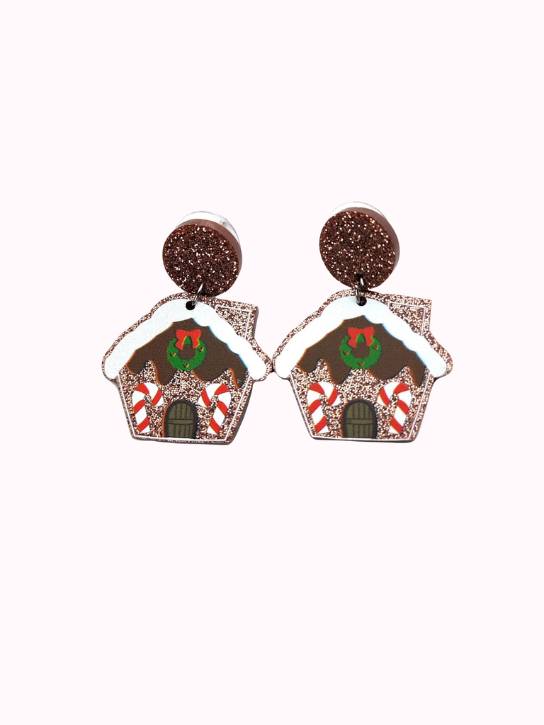 Gingerbread House Resin Earring