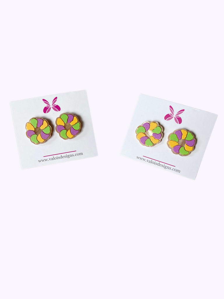 King Cake Stud Earrings