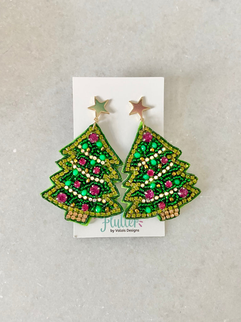 Dazzling Christmas Tree Earrings