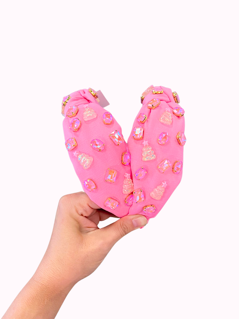 Pink Christmas Tree Headband