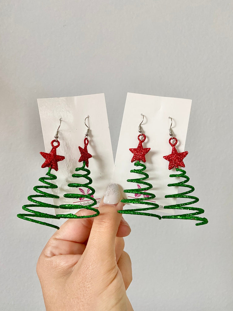 Whirly Christmas Tree Earrings