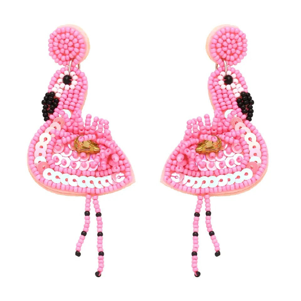 Pretty In Pink Flamingo Earring