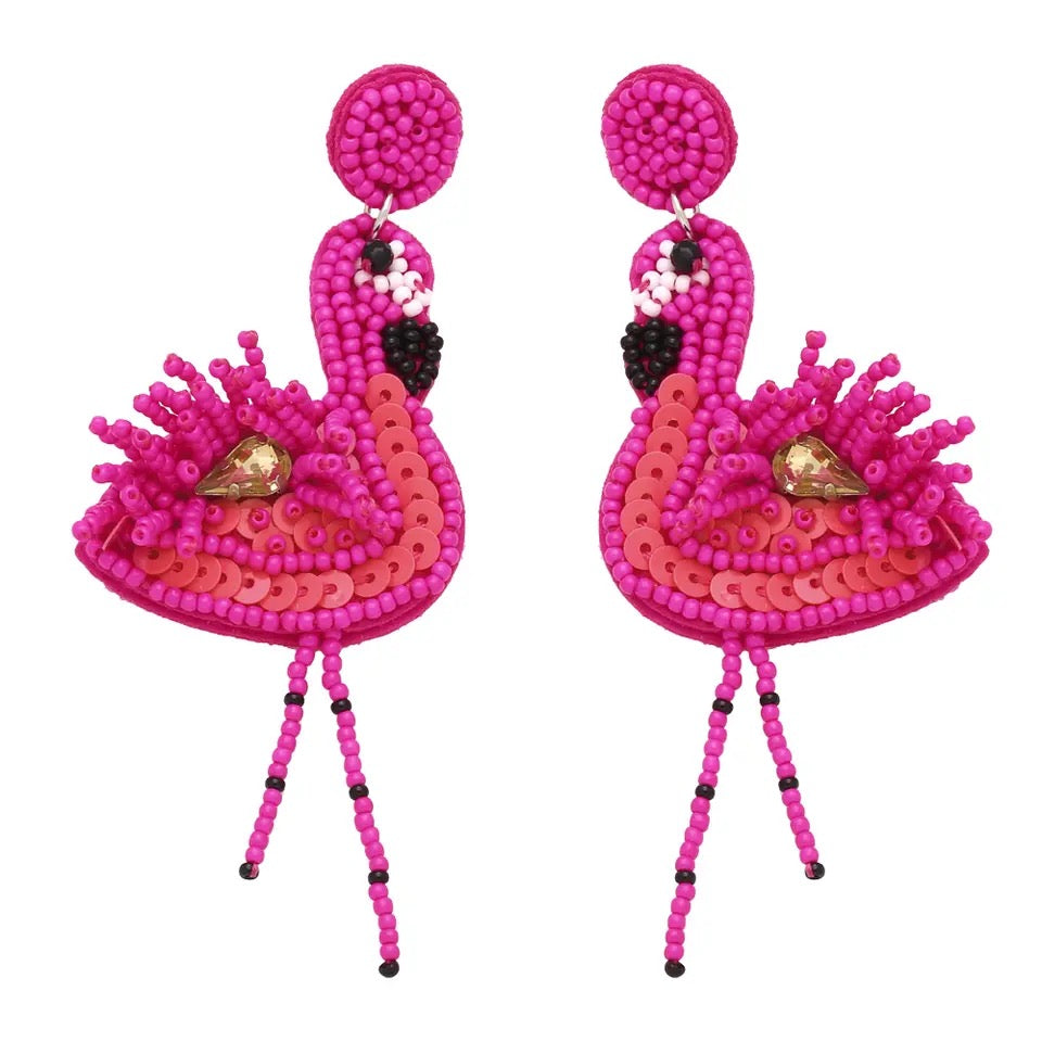 Pretty In Pink Flamingo Earring