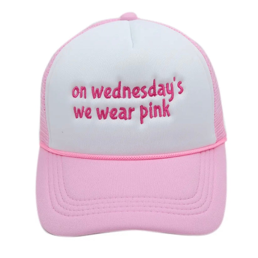 On Wednesday's We Wear Pink Trucker Hat - Mean Girls