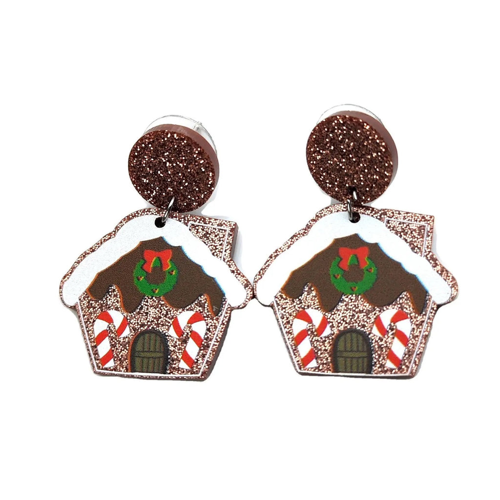 Gingerbread House Resin Earring