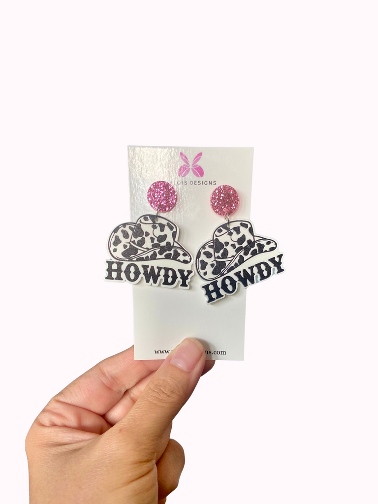 Howdy Cowgirl Hat Earring