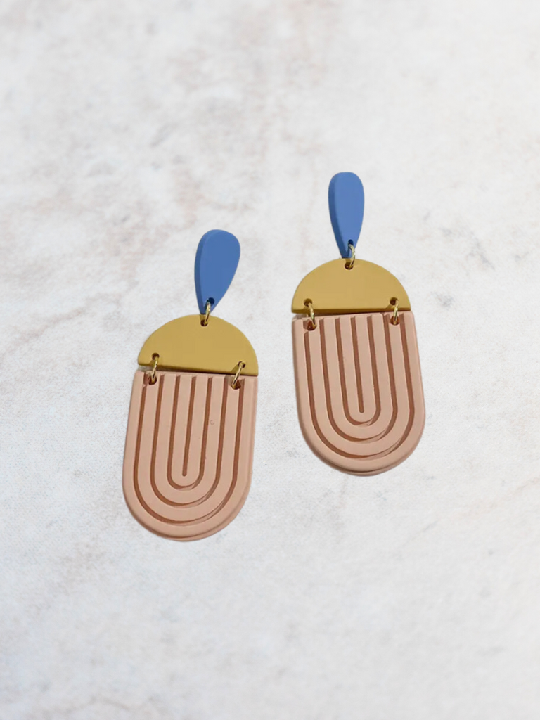 Pink Paisley Resin Earring