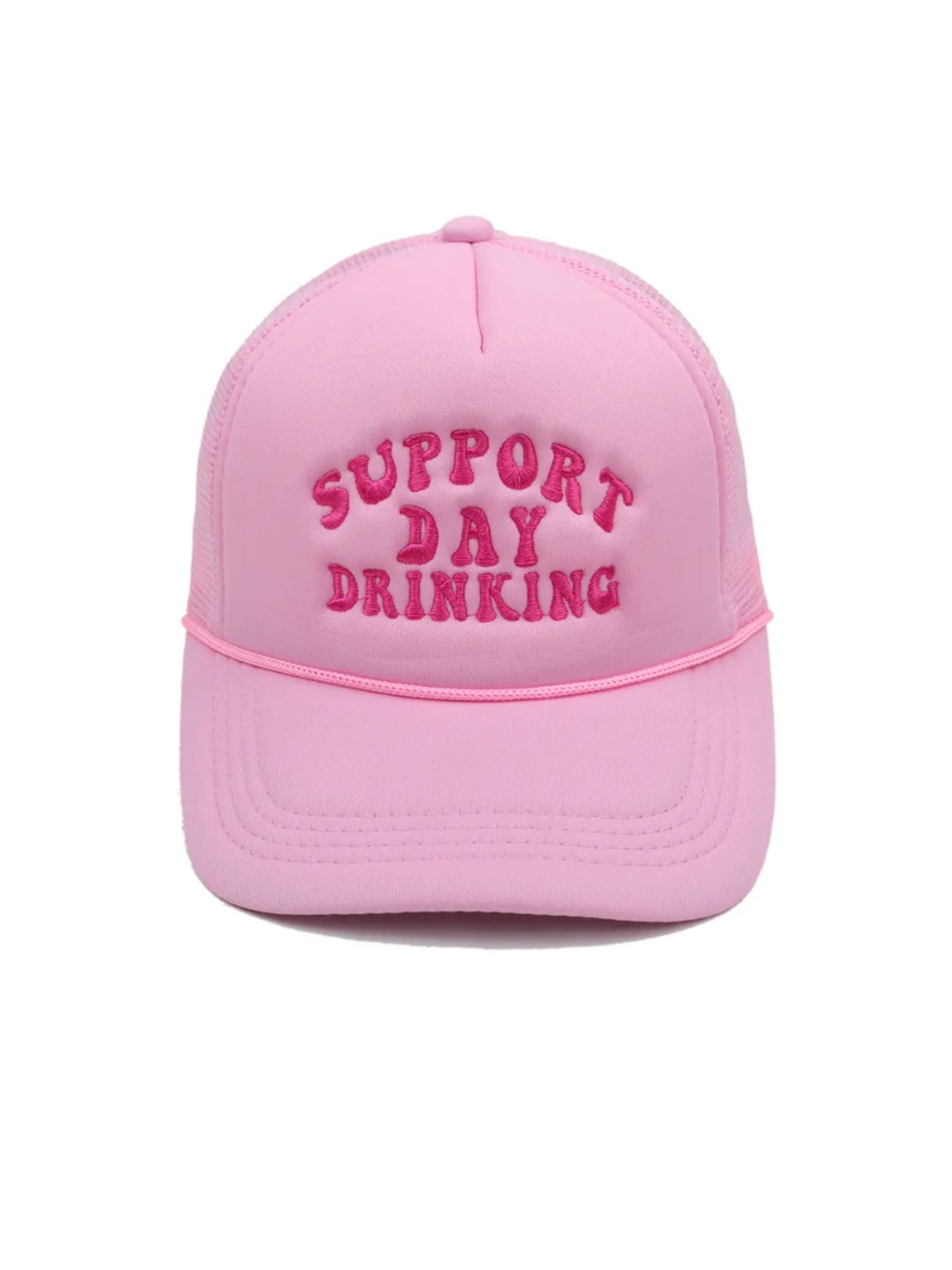 Day Drinkin’ Women’s Pink Trucker Hat with Green Embroidery Adjustable NWT Support Day Drinking Hat | Day Drinking | 4th of July  main image 4