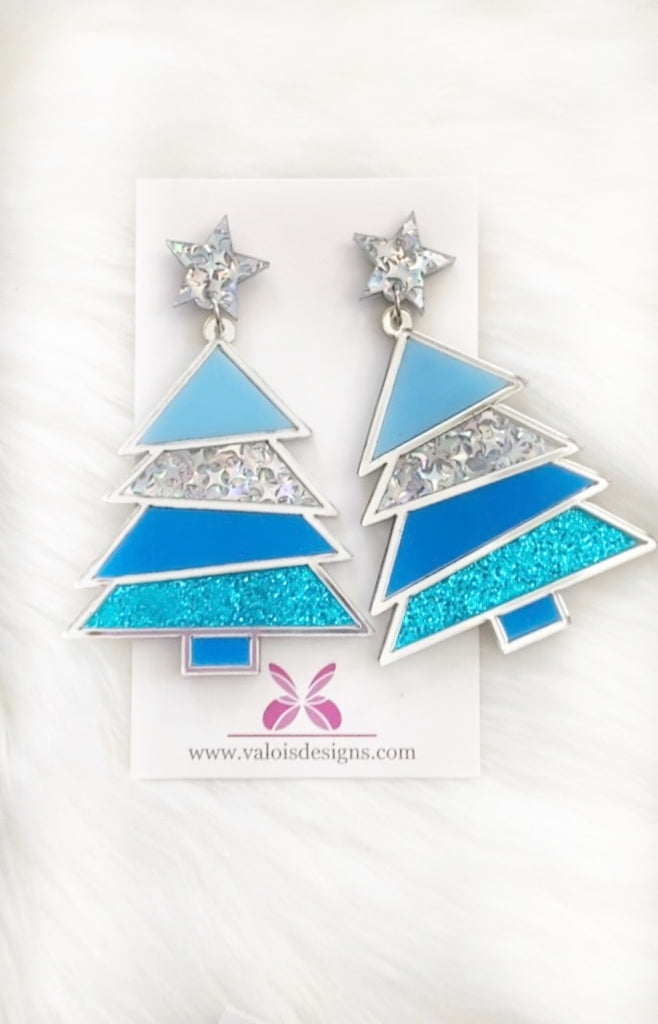 Color Splash Christmas Tree Earrings