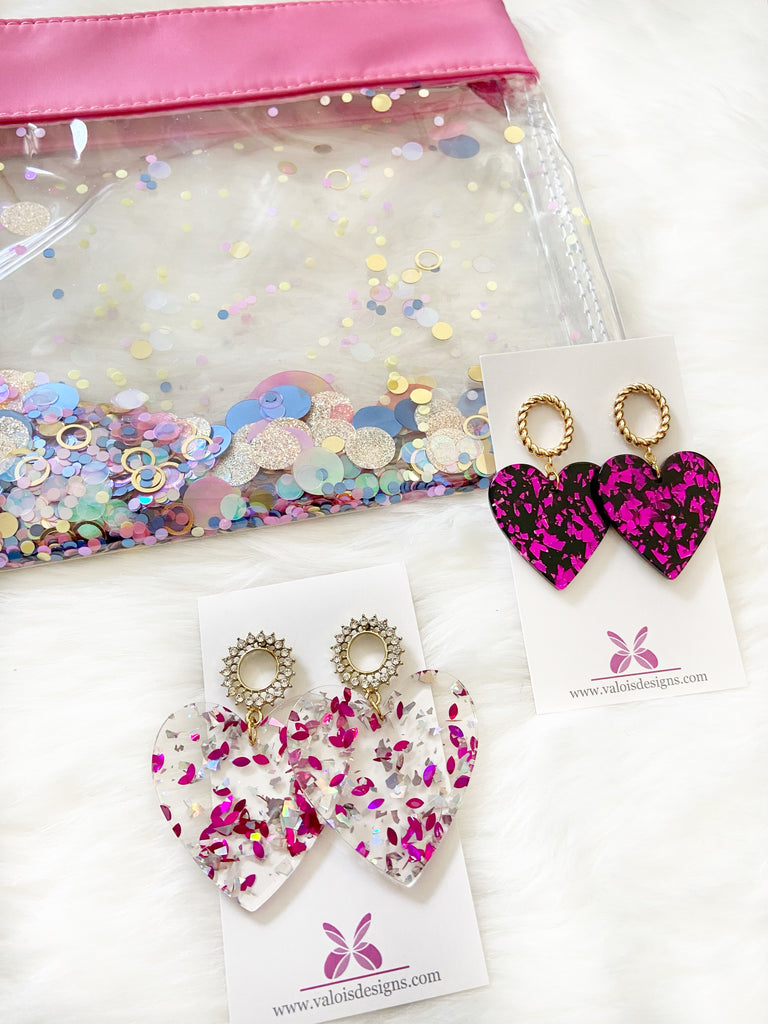 Confetti Heart Earrings
