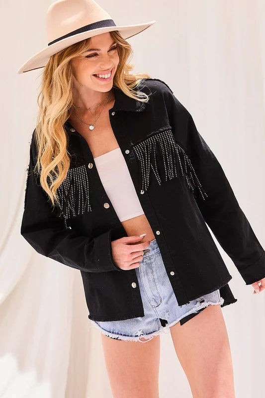 Black tassel jacket deals