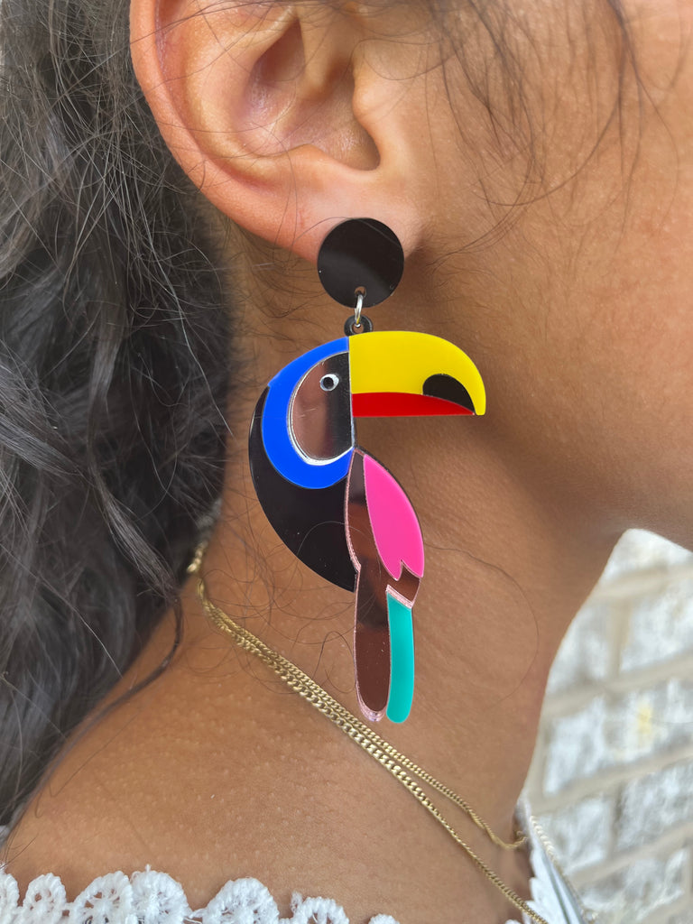 Rainforest Toucan Resin Earrings