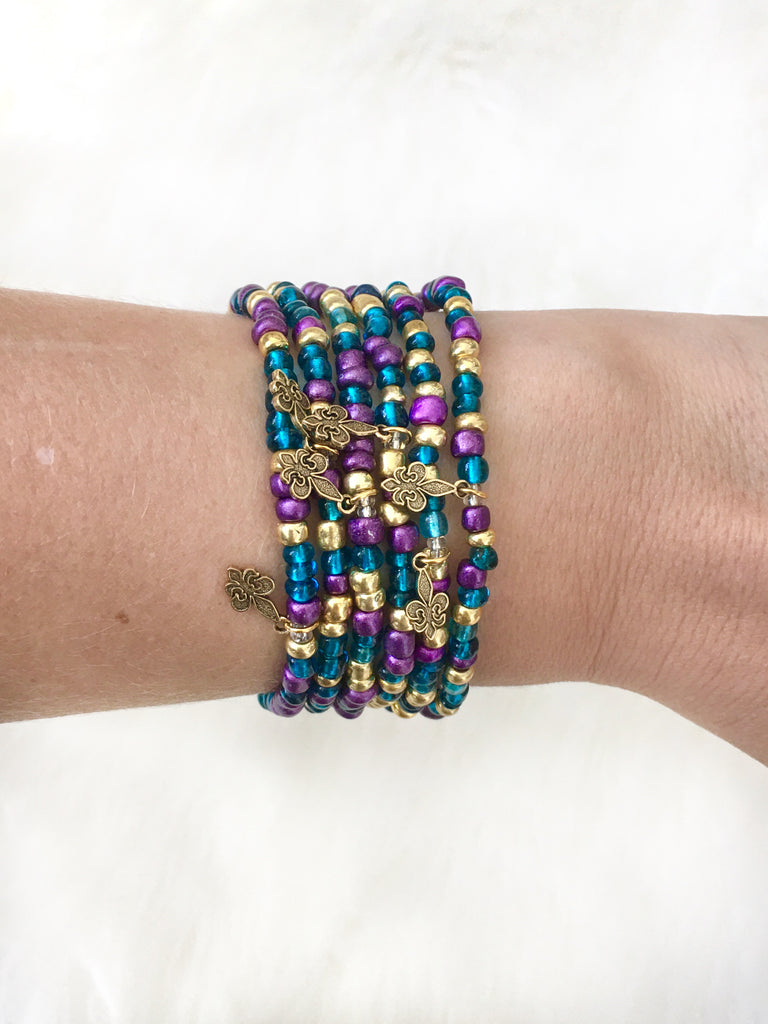 Beaded Fleur De Lis Bracelet