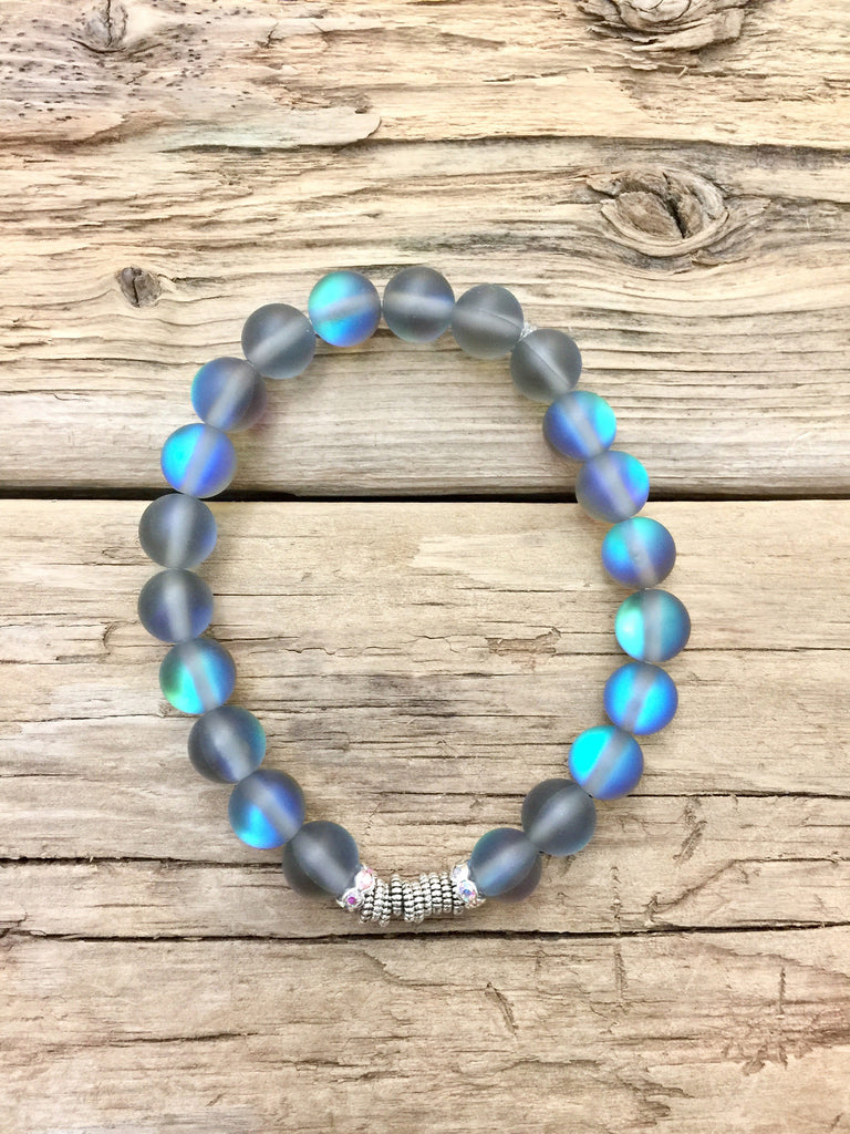 Grey Mermaid Glass Beaded Bracelets