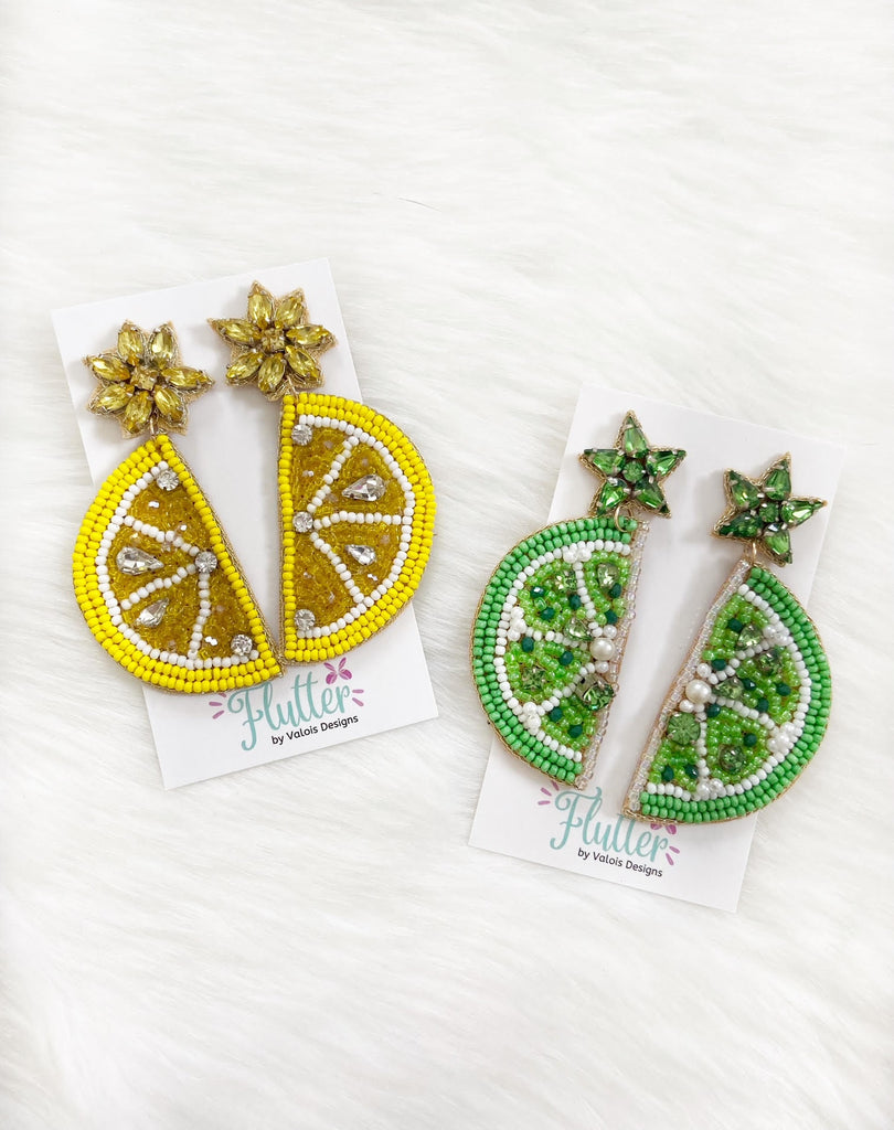 Lemon Lime Beaded Earrings
