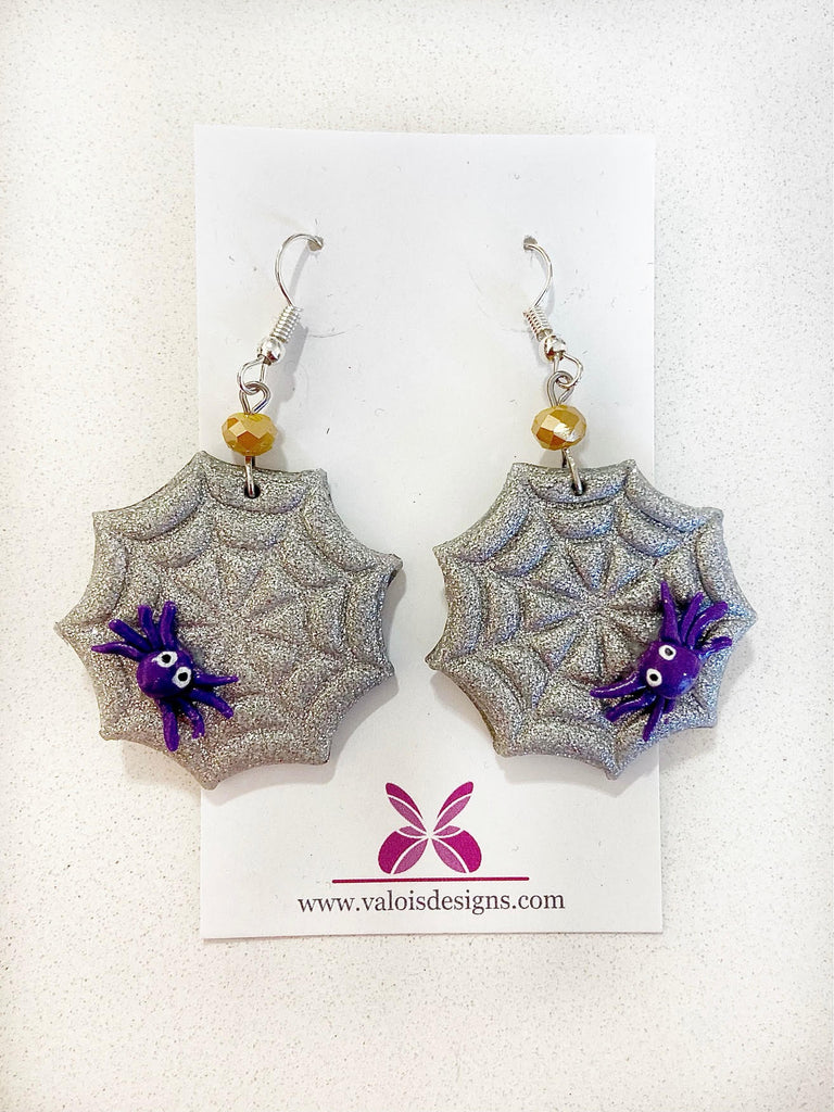 Glitter Spiderweb Earrings