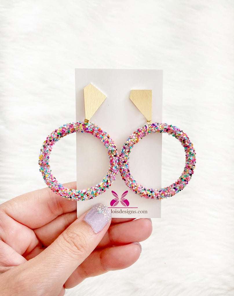 Confetti Hoop Party Earrings