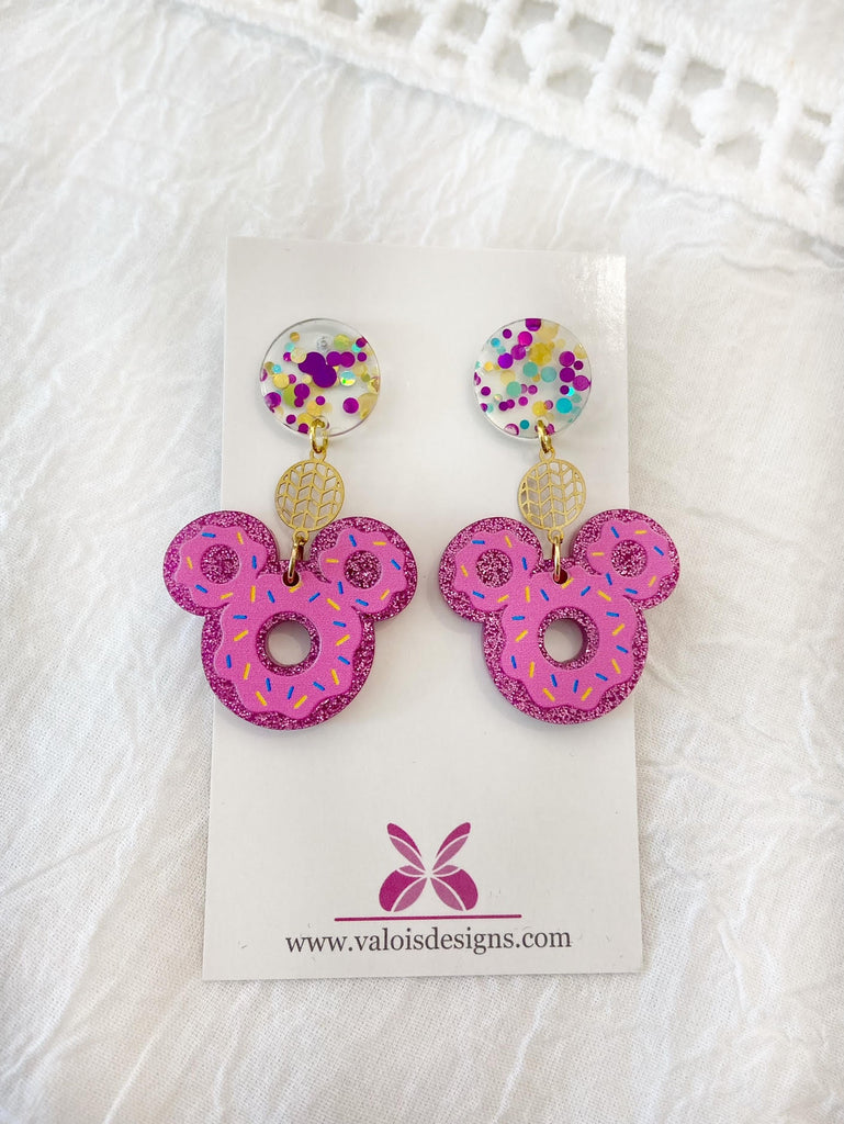 Mickey Donut Resin Earrings